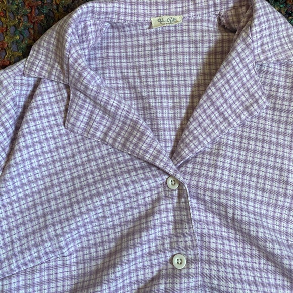 SOLD ‼️Brandy Melville purple Plaid Vivian Top - Picture 3 of 4